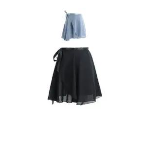 발레 활동에 착용하는 우아한 여성 랩 스커트 X 2벌요가 필라테스 레깅스 커버 필치마 바지 커버업 레이어