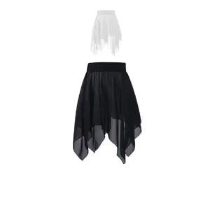 폴댄스와 발레 활동에 착용하는 쉬폰 스커트 X 2벌 필라테스 하의 운동복 용팬츠 여성 요가 헬스 스포츠 치