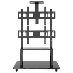 듀얼 모니터 티비스탠드 거치대 tv 상하 이동식 2단 대형 이동듀얼형 브리켓 선반