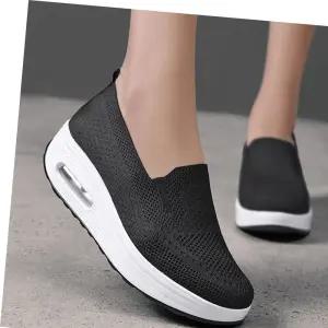 여성 슬립온 스니커즈 운동화 발편한 끈없는 화이트b