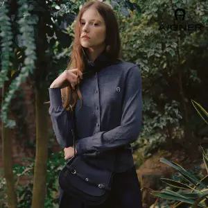 아이그너 하이넥 버튼 가디건