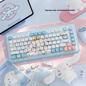 애니메이션 만화 시나모롤 조각 키캡 PBT 귀여운 맞춤형 핫스왑 기계식 키보드 팬들을 위한 깜짝 선물