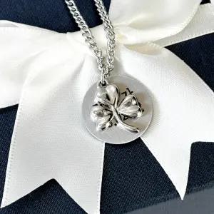 [이름 전화번호 주소 각인] 샤이니유 세잎클로버 어르신 써지컬목걸이