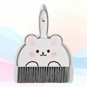 (색상 개구리)동물 빗자루 쓰레받기 세트 미니 청소솔 청소도구
