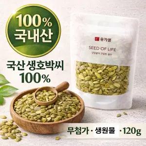 국내산 100% 생호박씨 120g 무가공 무첨가 원물