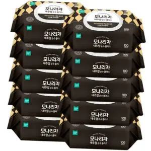 출산선물 모나리자 내추럴 플러스 물티슈 캡형 100매x8팩