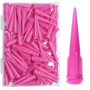 플라스틱 디스펜서 팁 100개 병용 테이퍼드 바늘 액세서리 부품(20G)