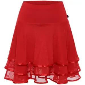 여성 댄스복 하의 메쉬 라인댄스복 치마 밴딩 스커트