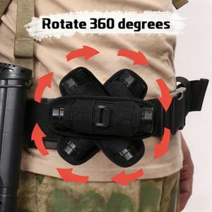 1×전술 사냥용 몰리 나일론 손전등 파우치 360도 회전 가능 야외 손전등 커버 홀스터 토치 케이스 휴대용