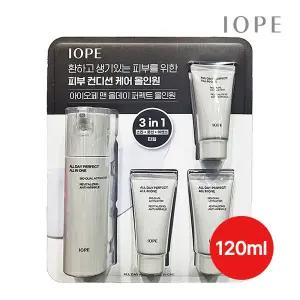 아이오페 맨 올데이 퍼펙트 올인원 120ml + 30ml 3개/복합피부/주름개선/에센스/남성로션/스킨케어/피부활력