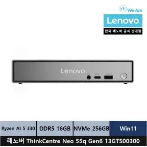 레노버 미니PC ThinkCentre neo 55q Gen6 13GTS00300 라이젠 AI 5 330/16gb/256gb/윈11프로 시리얼포트 -ps