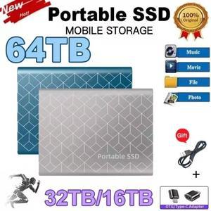 SSD 외장 1TB 16TB 모바일 솔리드 스테이트 드라이브 플래시 드라이브 휴대용 TypeC USB 미니 슬림 고속 전