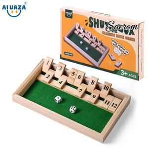 AIUAZA 나무 상자 주사위 게임 보드 2 개의 인기있는 영어 펍 클래식 버전