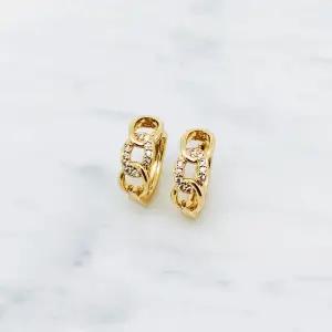 [미니라인] 큐빅 꼬임 원터치 귀걸이 무알러지