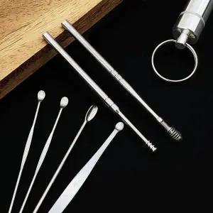 실버 휴대용 스텐 귀이개 세트 귀청소 귀지제거 귀후비개 귀파개 귀지청소