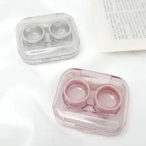 투명 케이스 렌즈 통 2종 보관함 일체형 투명 일체형 렌즈 케이스 2종