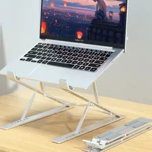 알루미늄 접이식 2단 노트북 거치대 / 높이조절 테블릿 휴대용 책상 받침대 스탠딩 겔럭시북