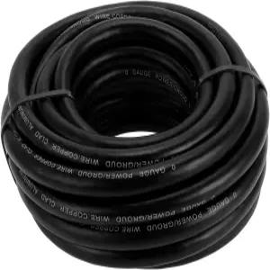 HERFFIX 1개 접지선 완전 단열 및 부드러운 터치 재킷 전원선 1/0 게이지 12V 25피트 검정색 CCA