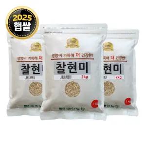 국산 찰현미 6kg (2kgx3) / 25년 햅쌀 찹쌀현미 현미쌀 잡곡