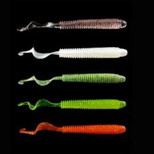 C테일 웜 10개입 배스 루어 낚시 소프트 베이트 광어 우럭