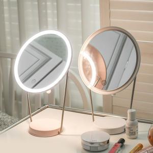 미즈미러 LED 조명 메이크업 화장대 스탠드 탁상 거울 원형 MSMirror-RL1200