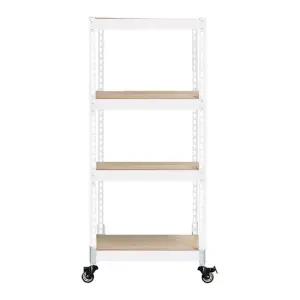 철제 조립식 강화 대형바퀴 이동식선반 4단 600 x 400 x 1800
