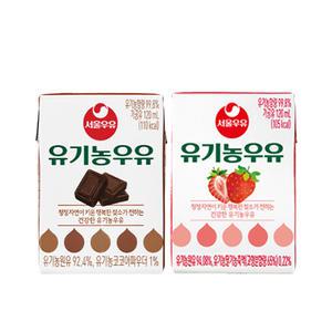 서울우유 딸기 유기농우유 120ml x 32개/ 초코 120ml x 32개