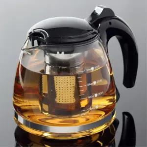 차우리는 티망 유리 다기주전자 1.2L 차망 티팟 국화 홈카페 티백 차거름망