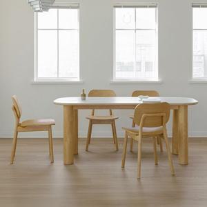 [아이엔지홈]오엠 세라믹 원목 식탁 테이블 1800 내추럴 세트 (의자6)