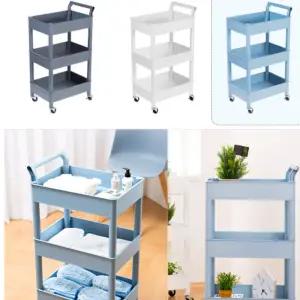 이동형 3단리어카형리빙박스 타올수납정리 미용실이발소카트선반
