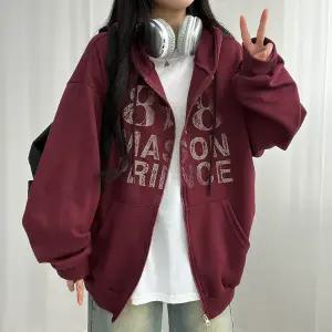 [투웨이] 메이슨 빈티지 오버핏 후드집업 4컬러 레터링 나염