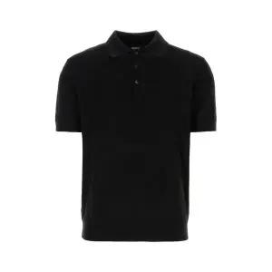 베르사체 남성 블랙 실크 폴로 반팔니트 10077651A09457 1B000