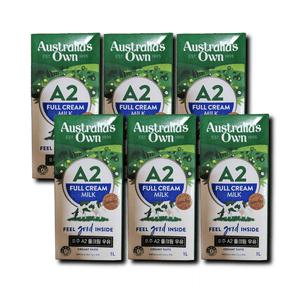 A2 멸균 우유 1L 오스트레일리아스 밀크 풀크림 우유 1000ml 6개