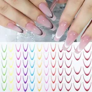 그라데이션 프렌치 젤 네일 스티커 12종 라인 셀프 프렌치 가드 네일팁 스티커