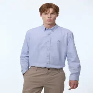 헤지스 남성 24FW [반값세일][스테디셀러] 블루 버튼다운 면 긴팔캐주얼셔츠 WHSH4D500B2