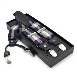 젠틀맨 4클립 멜빵(체크)/멜빵/서스펜더/정장/서스팬더/바지용/클립/성인용/허리/찝개/남성/벨트/후크/고리