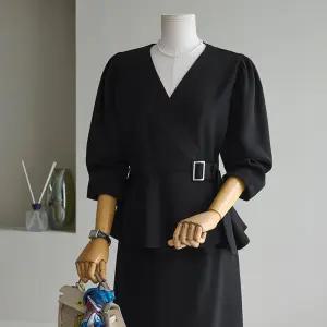 (안나앤플러스) 세레안 페플럼 원피스[드레스DYS88] 빅사이즈