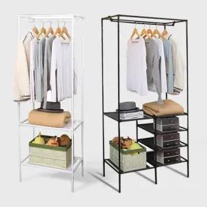 오픈형 철제 선반 옷장/조립식/시스템/간이/틈새/이불장/키큰/조립/행거/원룸/1인용/수납/철재/수납장