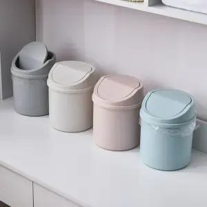 심플 미니 휴지통/책상/쓰레기통/뚜껑형/탁상/화장대/가정용/소형/플라스틱/테이블/작은/프라스틱/책상용