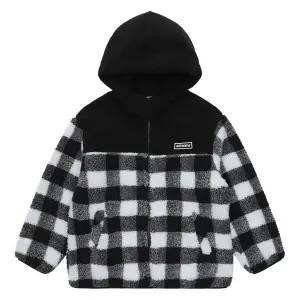 [보리보리/에꼴리에]남아 체크 양털 플리스 후드 점퍼 21D0106_BK