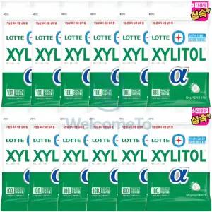 롯데 자일리톨 껌 알파리필 대용량195g x12봉 / 자일리톨67% 우리 가족 양치 습관