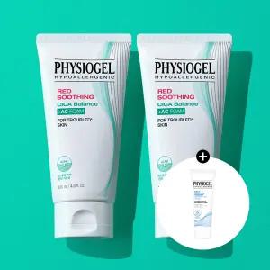 피지오겔 레드수딩 시카밸런스 플러스 AC 클렌징폼 120ml x2개 트러블진정+증정 DMT 크림 10ml