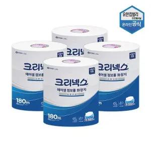 [크리넥스][S] 크리넥스 에어셀 물에 잘 녹는 점보롤 스탠다드 180m 3롤 x 4팩 4537561 비데용 티슈