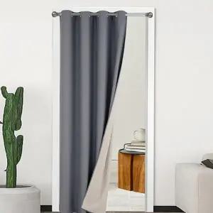 방한 커튼 누빔 패딩 단열 바람막이 커튼 중문 겨울 복도 다용도실 베란다 가림막 문풍지 압축봉 자취방