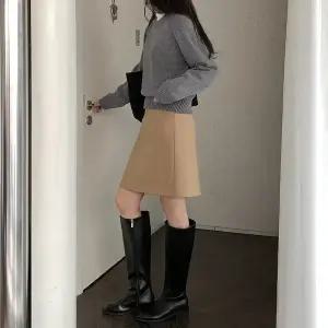 [Made]플루 세미 A라인 울 미디 스커트 - 5 color