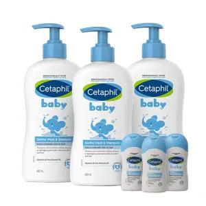 세타필 베이비 저자극 신생아 바디워시 샴푸 400ml 3개 +베이비 워시 50ml 3개 유
