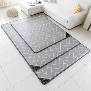 한일의료기 천년의아침 무자국 헤링본 그레이 전기장판 카페트매트 300x183 초특대형