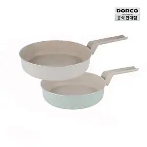 도루코 마린 IH 인덕션 세라믹 프라이팬 2종세트[팬20+팬26] 민트+베이지