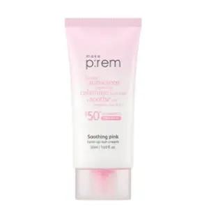 (정품) 첫구매혜택 메이크프렘 수딩 핑크 톤업 선크림 SPF 50+ PA++++ 50ml