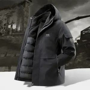 JEEP SPIRIT 다운 자켓 남성 겨울 방풍 방수 탈부착 가능 빅 사이즈 아웃도어 점퍼